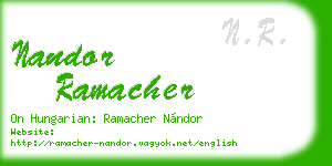 nandor ramacher business card